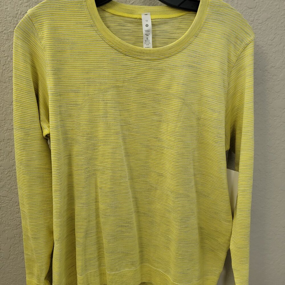 Lululemon Swiftly Relaxed Long Sleeve Yellow Size 12 NWT